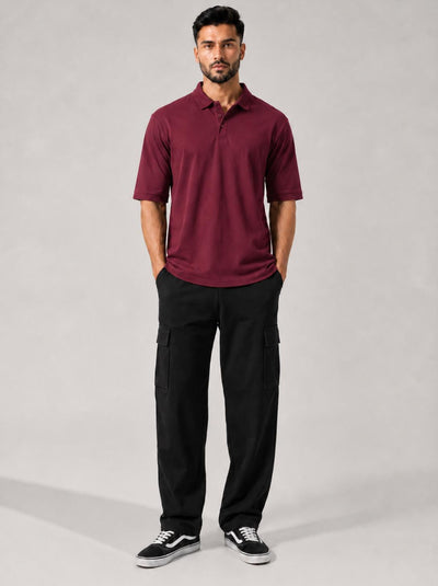 Signature Polo Maroon