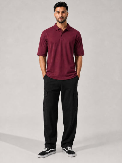 Signature Polo Maroon