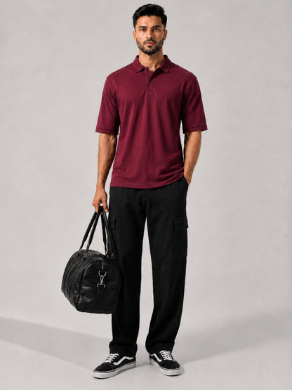 Signature Polo Maroon