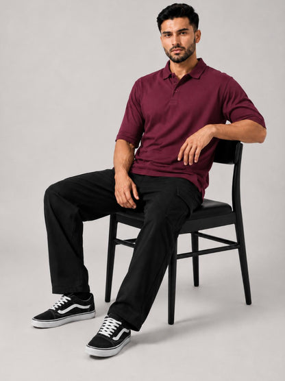 Signature Polo Maroon