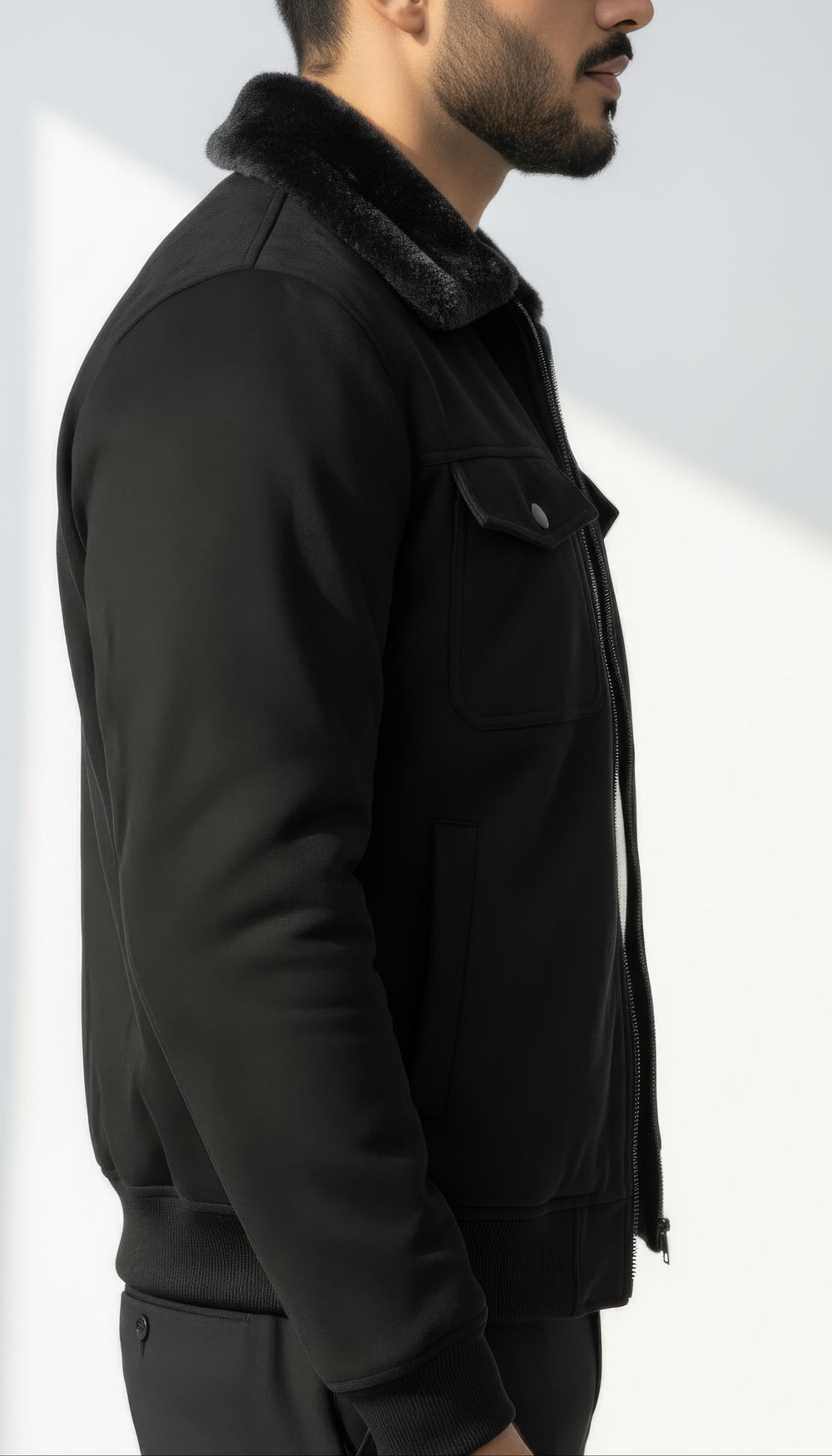 Noir Black Premium Suede Jacket