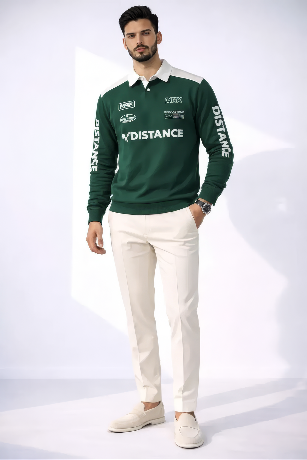 Summit Club Long Sleeve Polo - Emerald Green