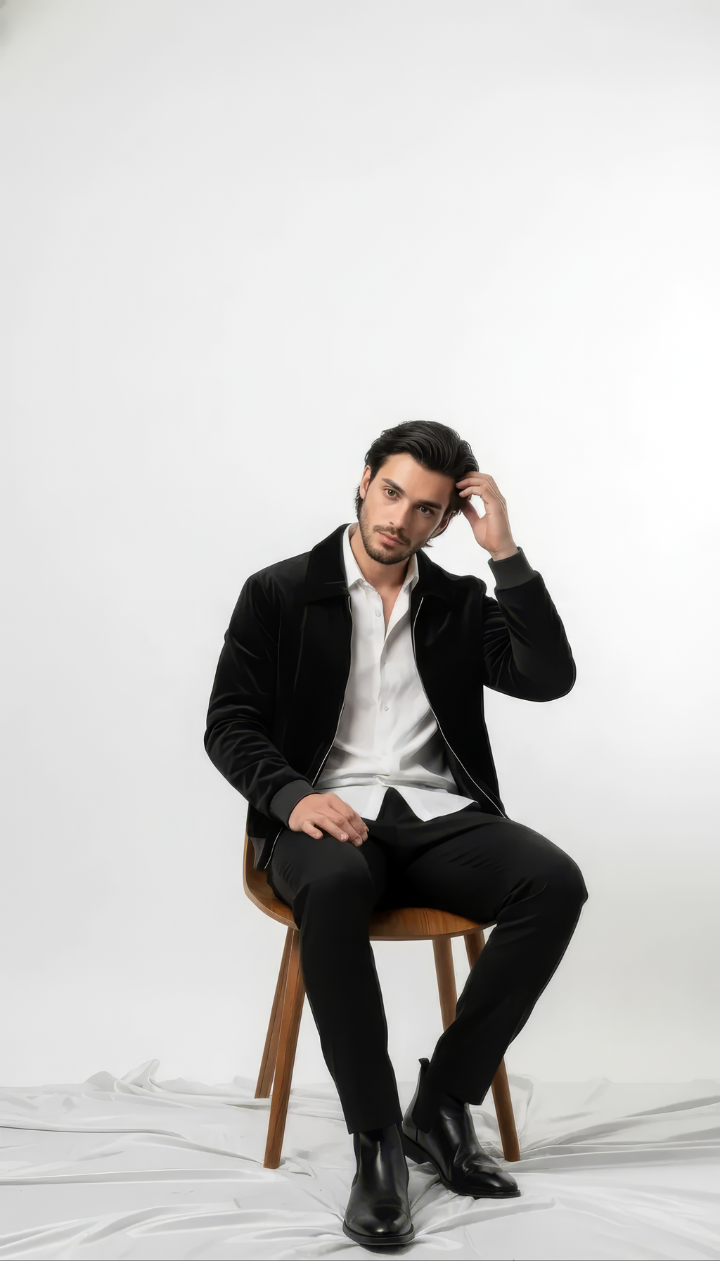 Phantom Black Elite Velour Satin Jacket