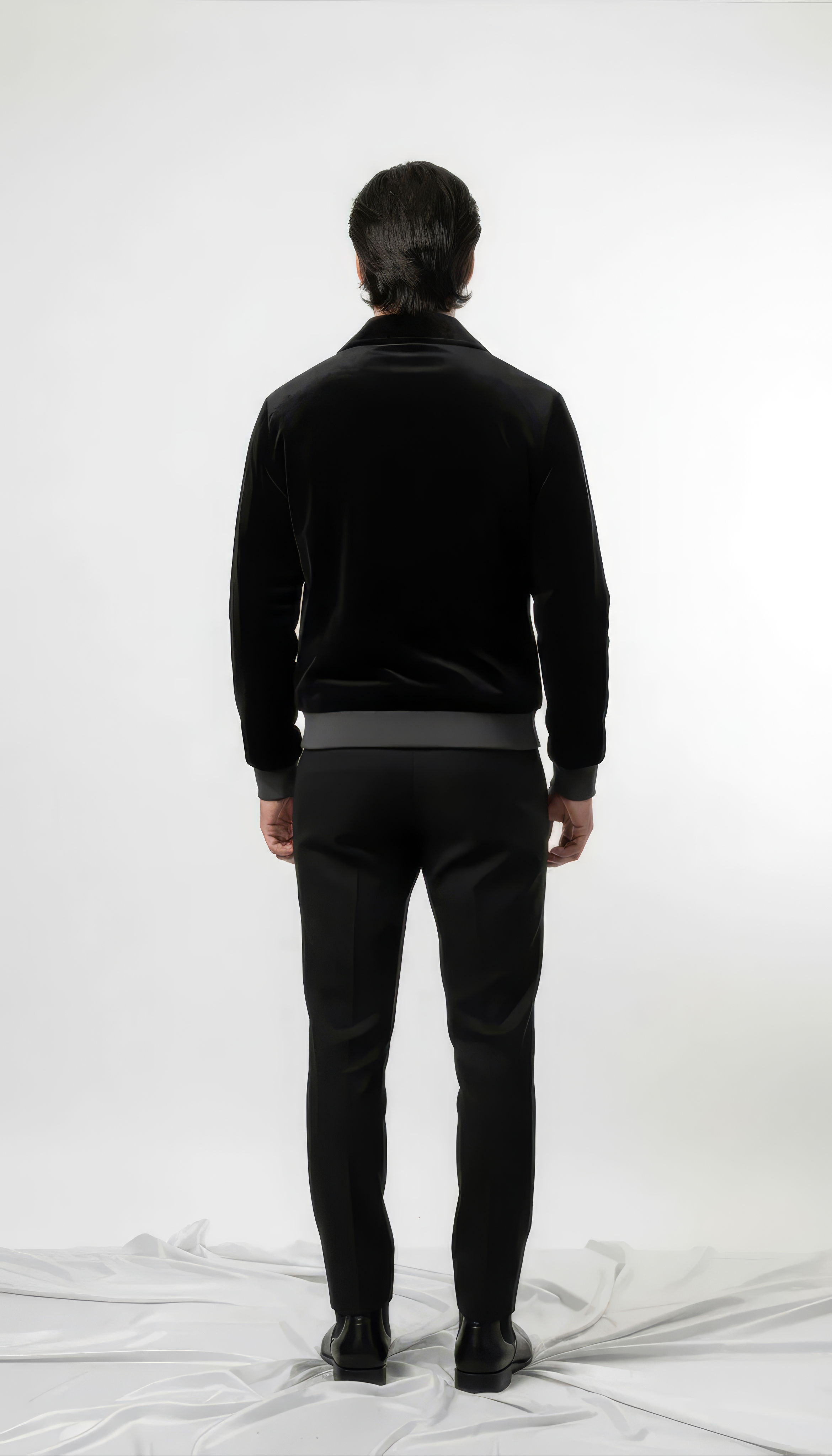 Phantom Black Elite Velour Satin Jacket