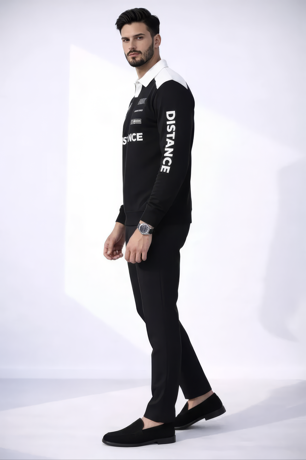 Summit Club Long Sleeve Polo — Black Edition