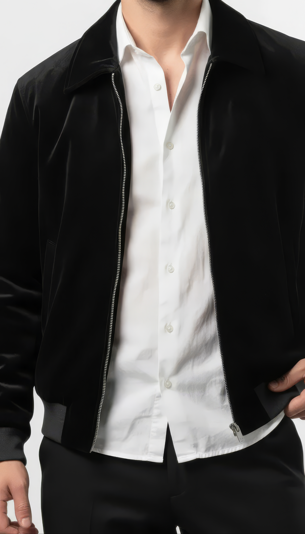 Phantom Black Elite Velour Satin Jacket