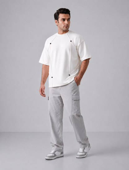 Box Fit Baggy Shirt Black Button