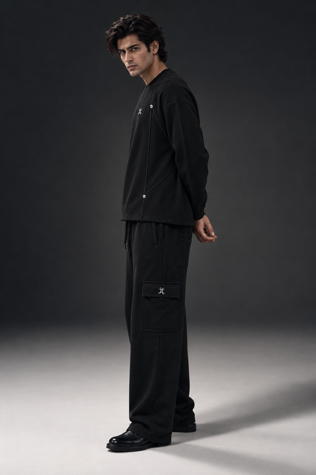 Monolith Contour Box Fit Long Sleeve — Jet Black.