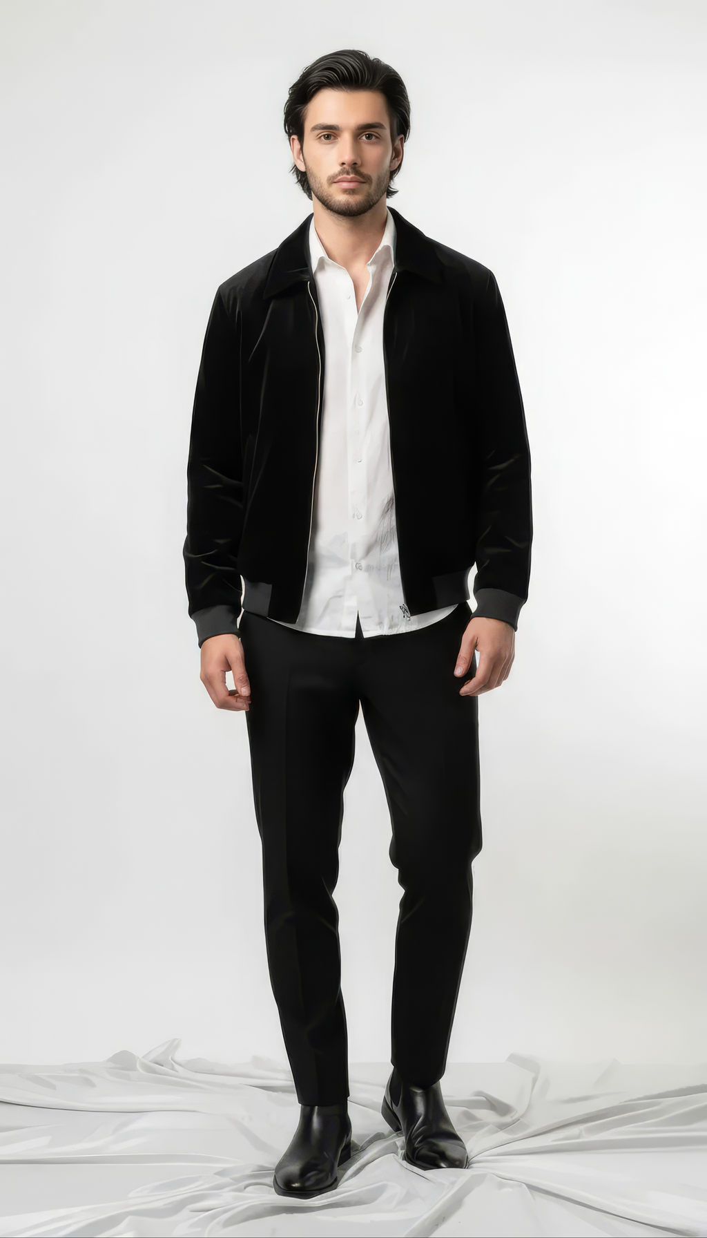 Phantom Black Elite Velour Satin Jacket