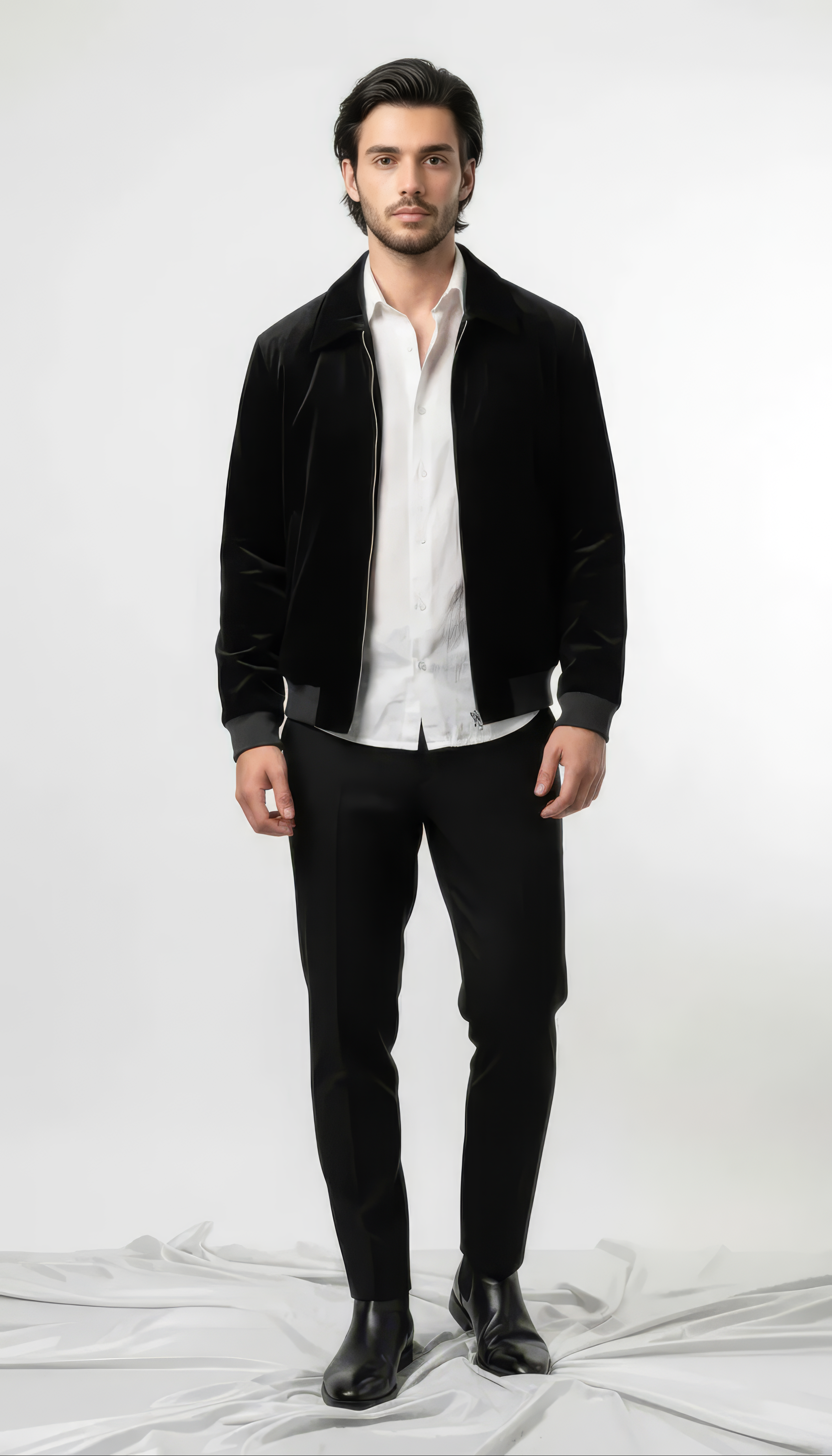 Phantom Black Elite Velour Satin Jacket