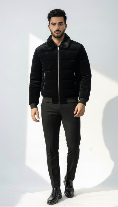 Frost Noir Elite Velour Puffer Satin