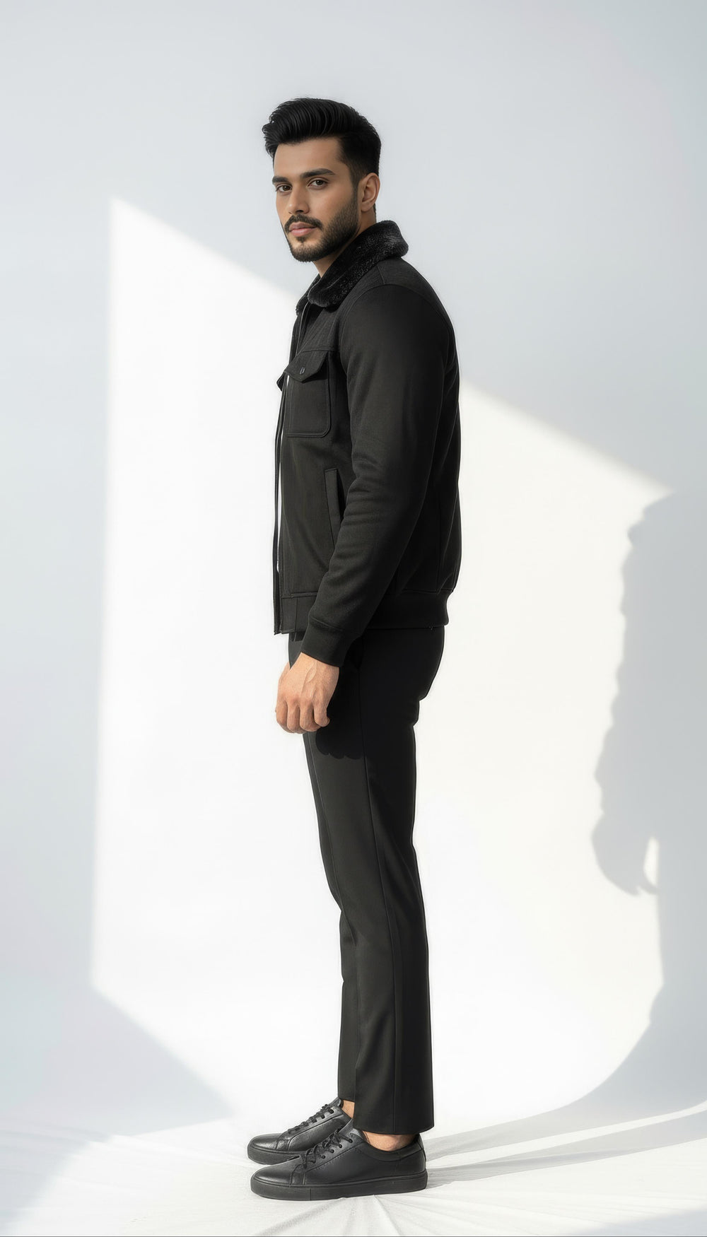 Noir Black Premium Suede Jacket