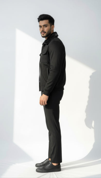 Noir Black Premium Suede Jacket