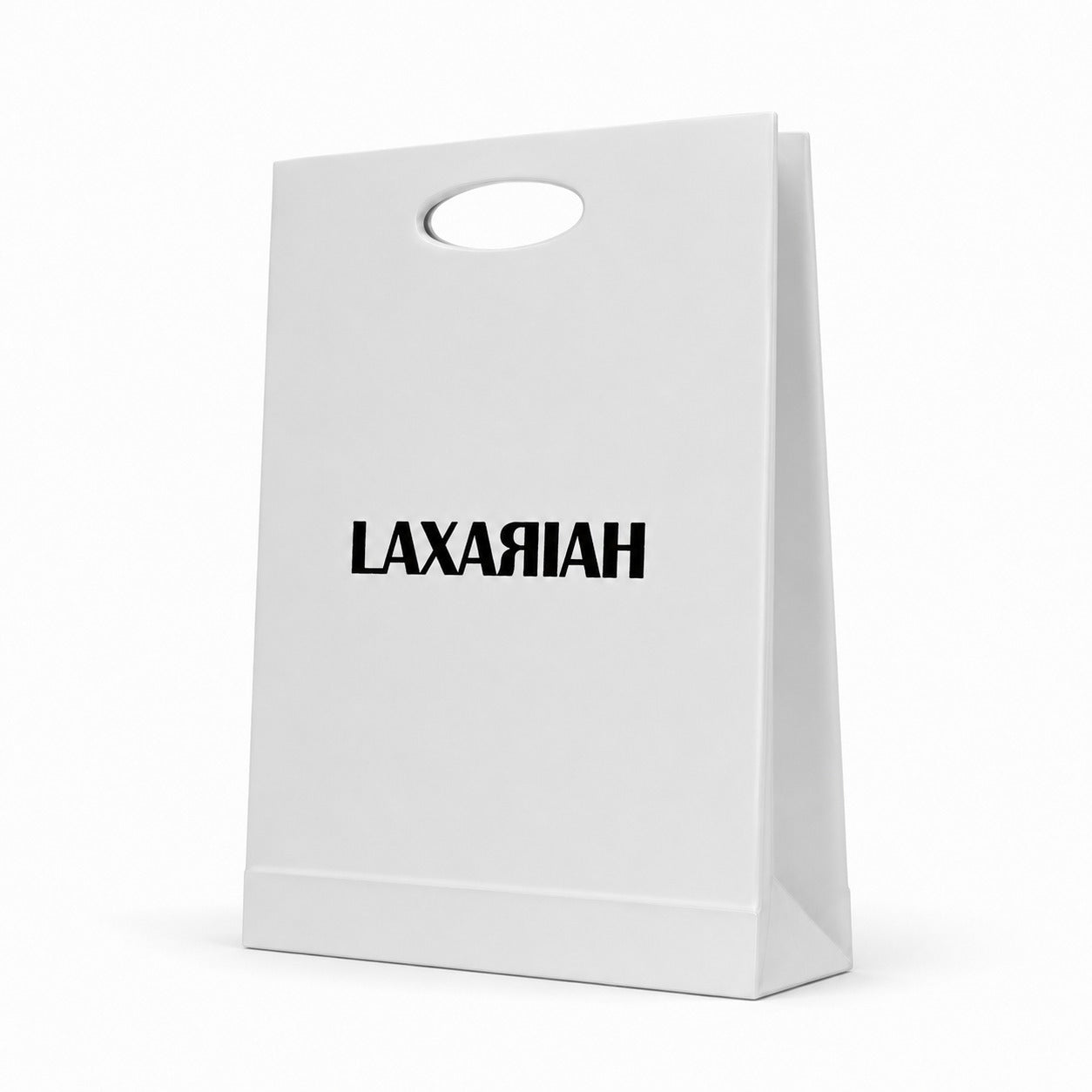 Minimal white Laxariah shopping bag